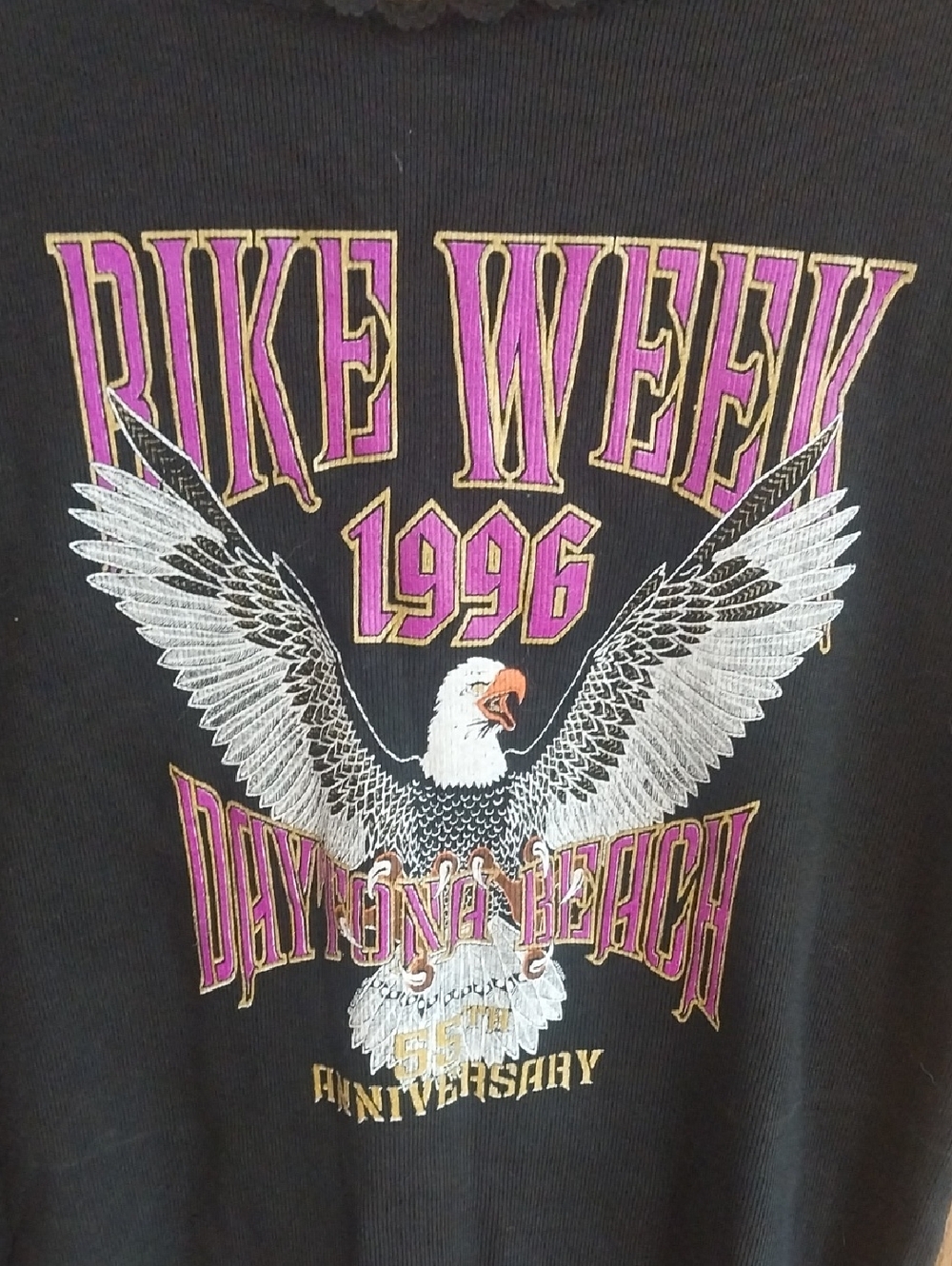Vintage 1996 Daytona Beach Bike Week 55th Anniversary Tank Top Size Medium Black